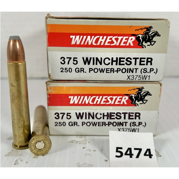 AMMO: 39X WINCHESTER .375 WIN - 250 GR SP