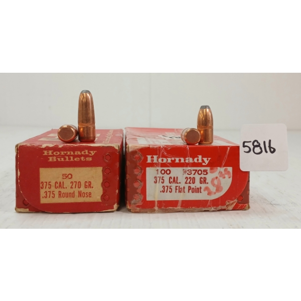 BULLETS: 126X HORNADY .375 - 220 & 270GR - FP & RN