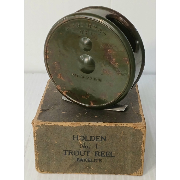 HOLDEN NO. 1 TROUT REEL BAEKELITE W/ BOX