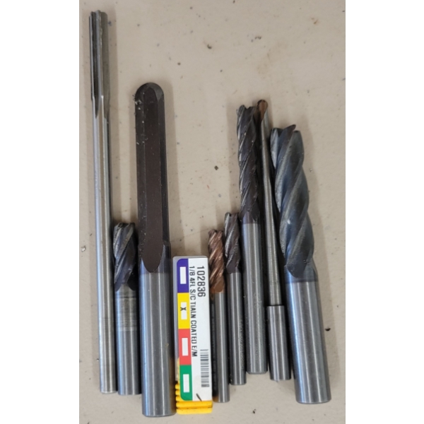 QTY OF END MILLS, REAMERS & DRILL BITS