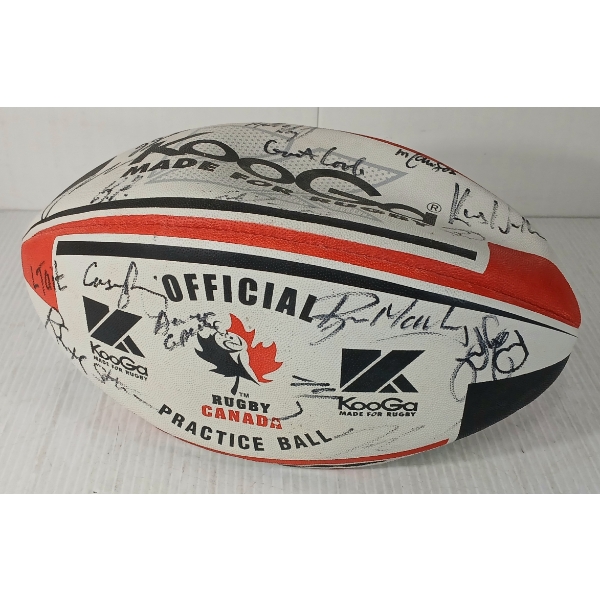 KOOGA OFFICIAL RUGBY CANADA PRACTICE BALL - TEAM AUTOGRAPHED
