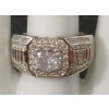 Image 5 : PLATINUM PLATED SIMULATED DIAMOND MEN'S RING
