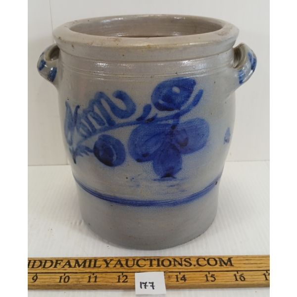 COBALT FLORAL DESIGN OPEN TOP CROCK