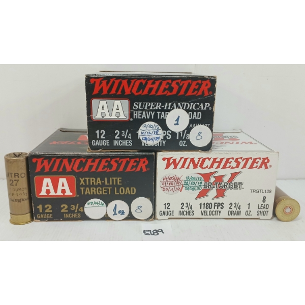 AMMO: 75X WINCHESTER 12GA - 2 3/4IN - #8 SHOT - RELOADS