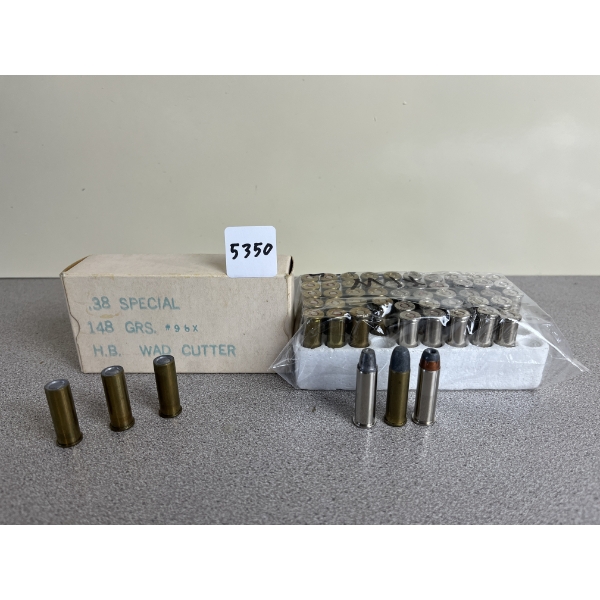 AMMO: 100X MIXED .38 SPECIAL INCL 148 GR. WADCUTTER 