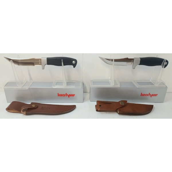 LOT OF 2 - KERSHAW 2011 KNIVES W/ SHEATHS
