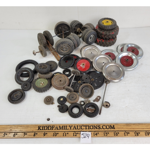 QTY OF TOY WHEELS & AXLES