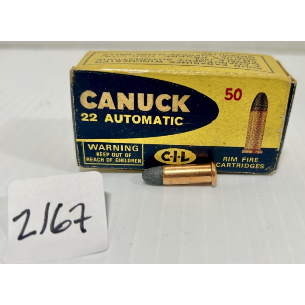 AMMO: 50X CIL CANUCK .22 WIN AUTO - 45 GR LEAD