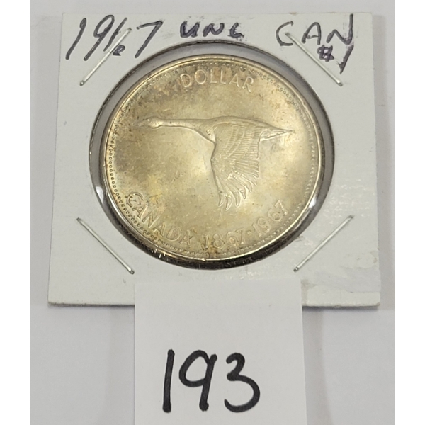 1967 CDN SILVER DOLLAR - UNCIRCULATED