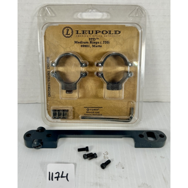 LOT OF 2 - LEUPOLD 1 IN MEDIUM SCOPE RINGS & BROWNING BASE