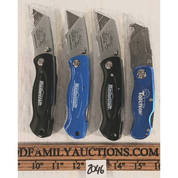 LOT OF 4 - MASTERCRAFT & TOOLTECH FOLDING KNIVES