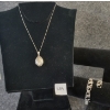 Image 1 : LOT OF 2 - STERLING SILVER PHOTO LOCKET NECKLACE & JOHN L. DENMARK FLORAL BRACELET W/ LINK