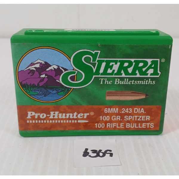 BULLETS: 100X SIERRA PRO HUNTER 6MM - 100GR - SPITZER - SEALED