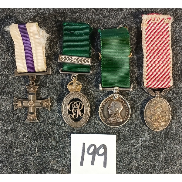 LOT OF 4 - COLONIAL AUXILIARY FORCES, MILITARY CROSS & BRITISH AIR FORCES MINI MEDALS
