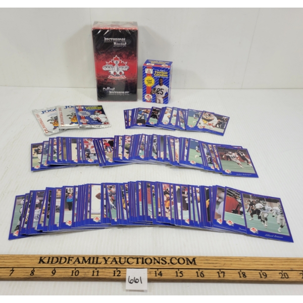 QTY OF CFL TRADING CARDS - INCL GREY CUP HISTORICAL BOX SET