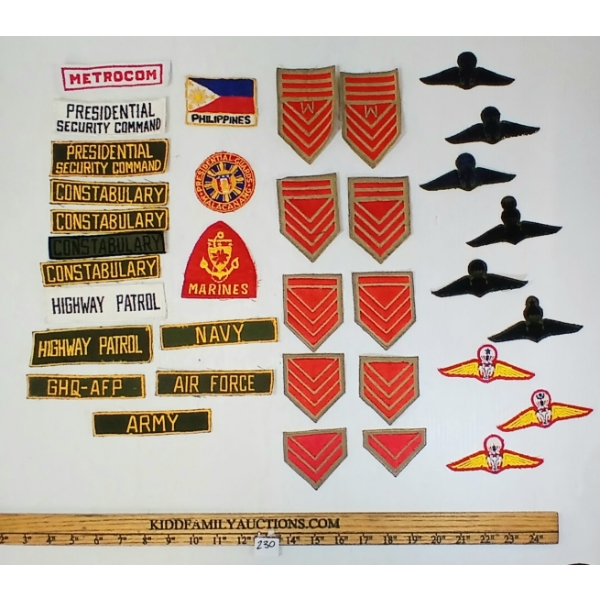 JOB LOT - LAOS & PHILIPPINES MILITARY BADGES - INCL AIRFORCE