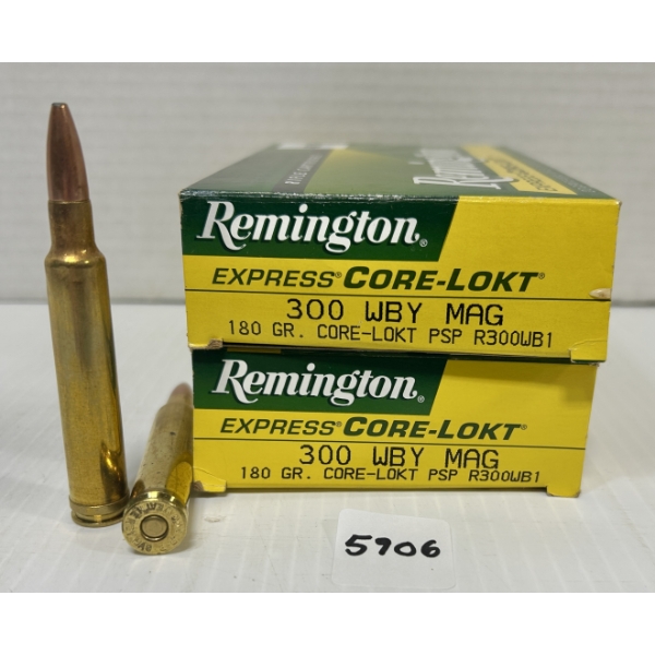 AMMO: 40X REMINGTON .300 WBY MAG - 180 GR.