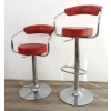 Image 1 : LOT OF 2 - RED FAUX LEATHER BAR STOOLS