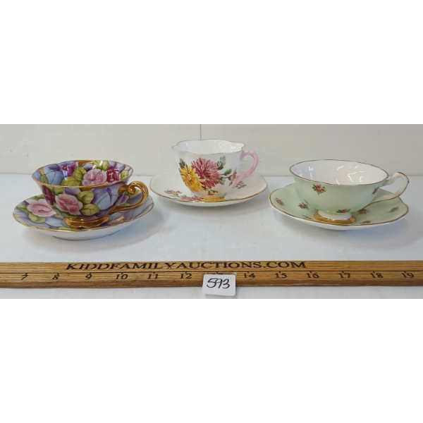 LOT OF 6 - CONSORT, SHELLEY & JAPANESE TEACUPS & SAUCERS