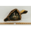 HAND PAINTED LEATHER & WOOD FIREPLACE BELLOWS