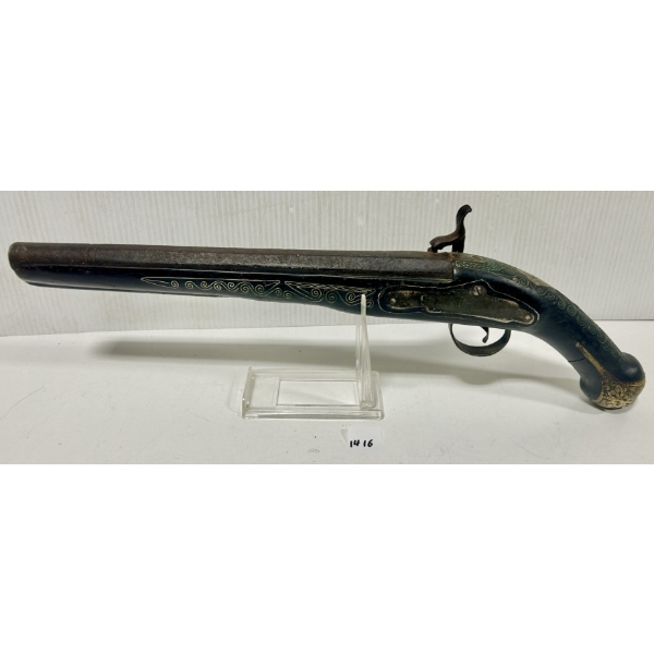 PERCUSSION PISTOL IN APPROX. .60 CAL - ANTIQUE CLASS