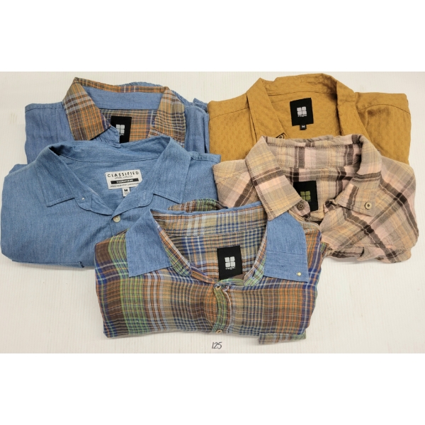 LOT OF 5 - MEN'S INSIGHT & CLASSIFIED BUTTON-UP LONG SLEEVE SHIRTS - FT ARTLINE BLUE, ARABICA, ETC