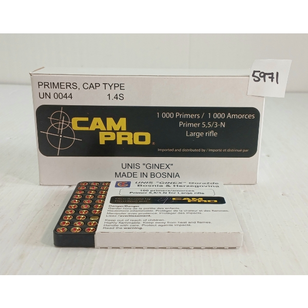 PRIMERS: 1000X CAMPRO 5,51/3-N LARGE RIFLE PRIMERS
