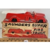 Image 2 : SAUNDERS SUPER WIND UP FIRE TRUCK W/ ORIG BOX