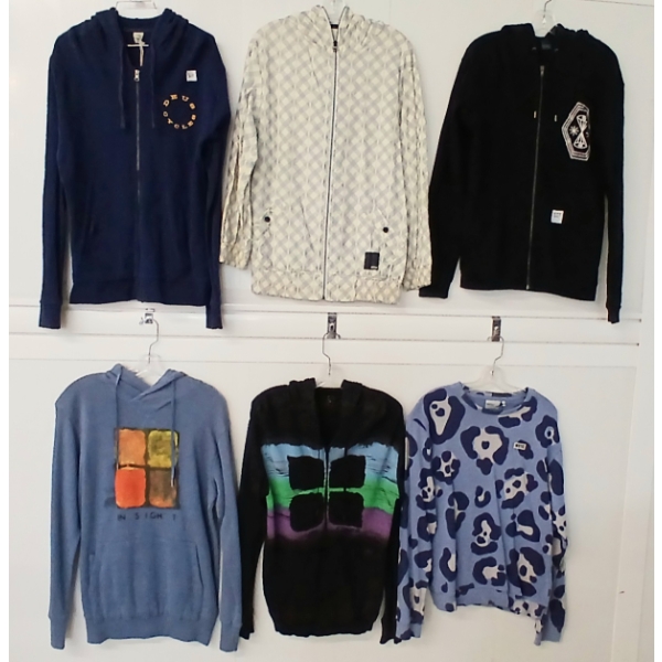 LOT OF 6 - MEN'S SWEATSHIRTS & HOODIES - MFG LIFETIME, WESC, INSIGHT, ETC
