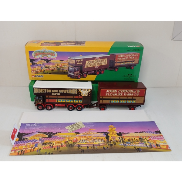CORGI DIECST "THE SHOWMAN'S RANGE" JOHN CODONA'S PLEASURE FAIRS TRUCK & TRAILER