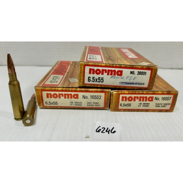 AMMO: 60X 6.5X55 MM SWEDE - MIXED, MAY INCLUDE RELOADS