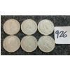 Image 2 : LOT OF 6 - 1968 CDN 25 CENT COINS