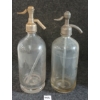Image 2 : LOT OF 2 - J.J. MCLAUGHLIN & KOCH'S - CLEAR ACID-ETCHED - 26OZ SELTZER BOTTLES