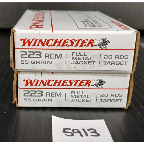 AMMO: 40X WINCHESTER .223 REM - 55GR - FJM - SEALED