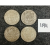 Image 2 : LOT OF 4 - 1952 CDN 50 CENT SILVER COINS