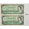 Image 1 : LOT OF 2 - 1967 CDN $1 BANKNOTES - SEQUENTIAL & UNCIRCULATED