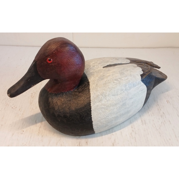 REDHEADED DUCK DECOY - SIGNED TOII(?) MILLER