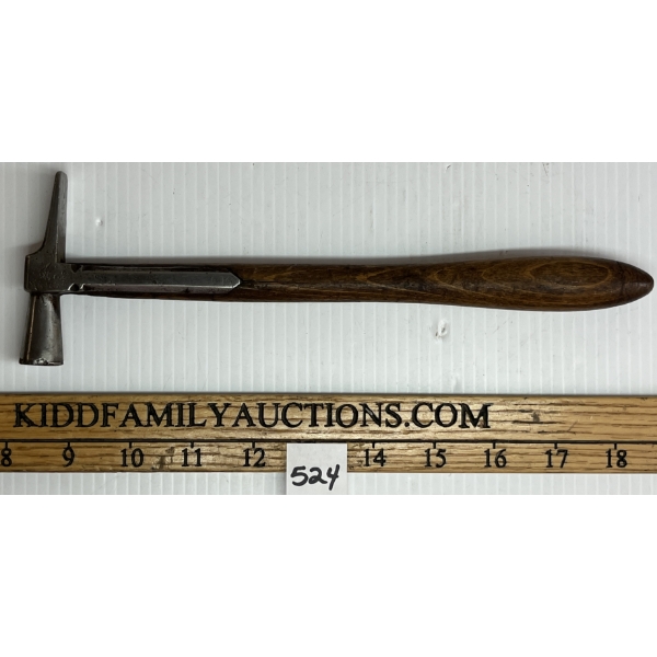 ENGLISH STEEL/WOOD HAMMER W/ STEEL SIDE STRAPS