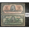 Image 1 : LOT OF 2 - 1937 CDN $1 & 2 BANKNOTES