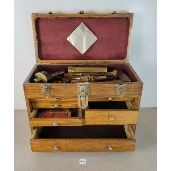 MACHINIST BOX W/ ACCESSORIES - INCL BRASS TOOLS