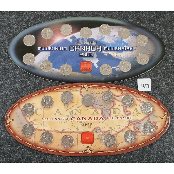 LOT OF 2 - 1999 & 2000 RCM MILLENNIUM UNCIRCULATED COIN SETS 