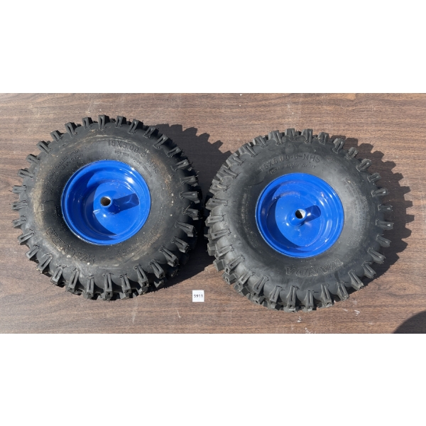 PAIR OF WANDA 15X5.00-6 LAWN MOWER WHEELS