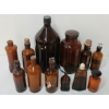 Image 3 : LOT OF 12 - AMBER GLASS APOTHECARY & CHEMISTRY BOTTLES