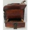 Image 5 : LOT OF 3 - CHINESE CARVED OPIUM PIPE BOX, PRIMITIVE MORTAR & PESTLE & SUNBURST FRAMED MIRROR