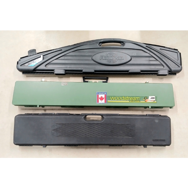 LOT OF 3 - HARD LONG GUN CASES - INCL, GUN GUARD, FLAMBEAU & WOODSTREAM