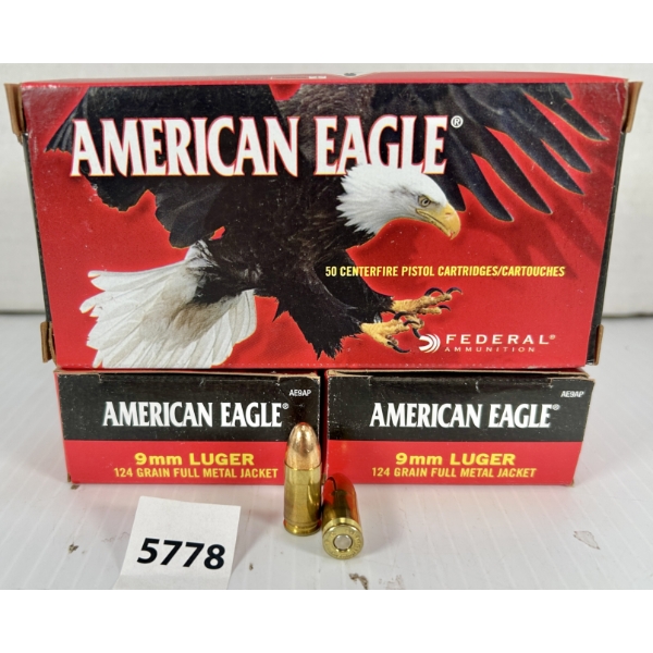 AMMO: 150X FEDERAL 9 MM - 124 GR FMJ