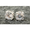 Image 2 : PAIR OF STERLING & CZ STUD EARRINGS
