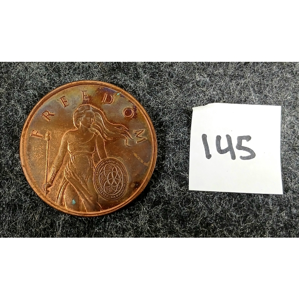 2015 SILVER SHIELD STANDING FREEDOM .999 COPPER ROUND - 1 OUNCE