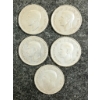Image 2 : LOT OF 5 - 1945 CDN 50 CENT SILVER COINS 