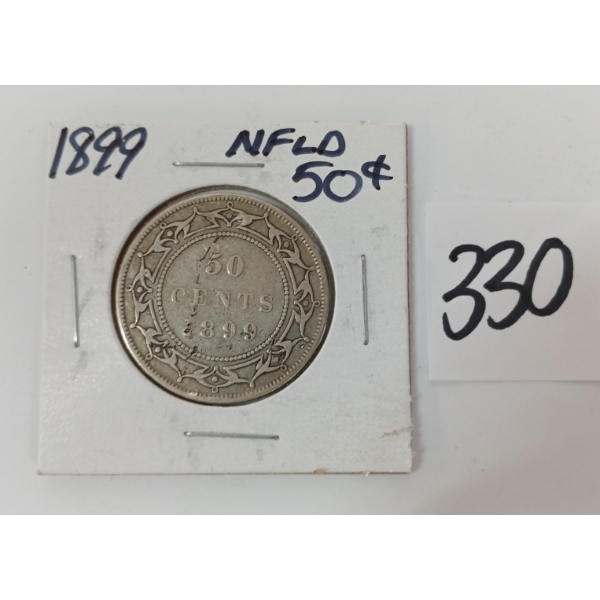 1899 NEWFOUNDLAND 50 CENT SILVER PC